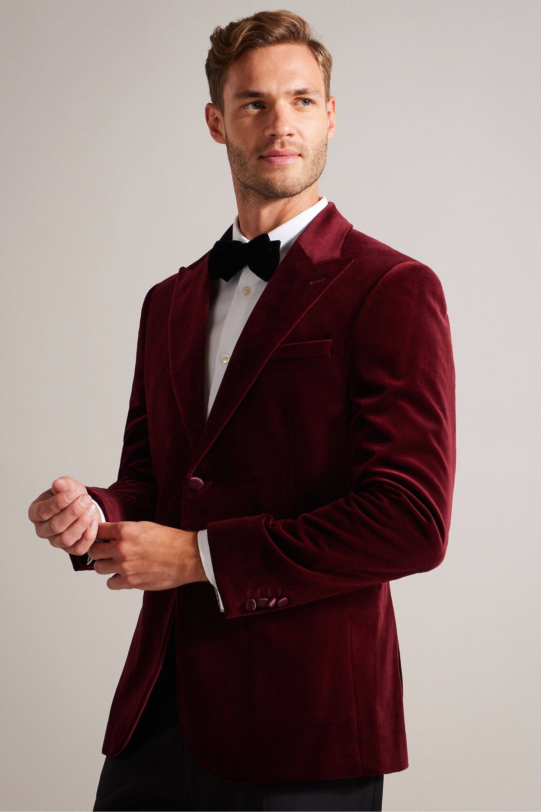 Buy Ted Baker Edwardj Cotton Velvet Red Blazer from Next Luxembourg