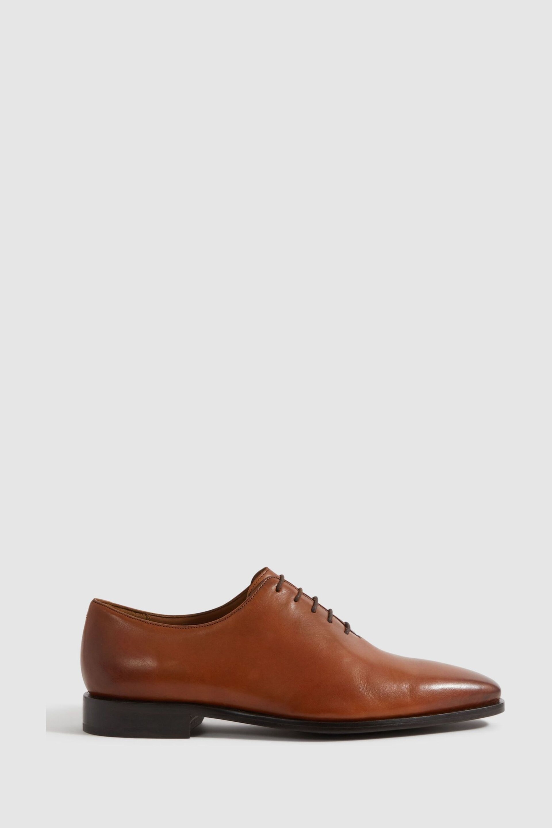 Reiss Light Tan Mead Leather Lace-Up Shoes - Image 1 of 5