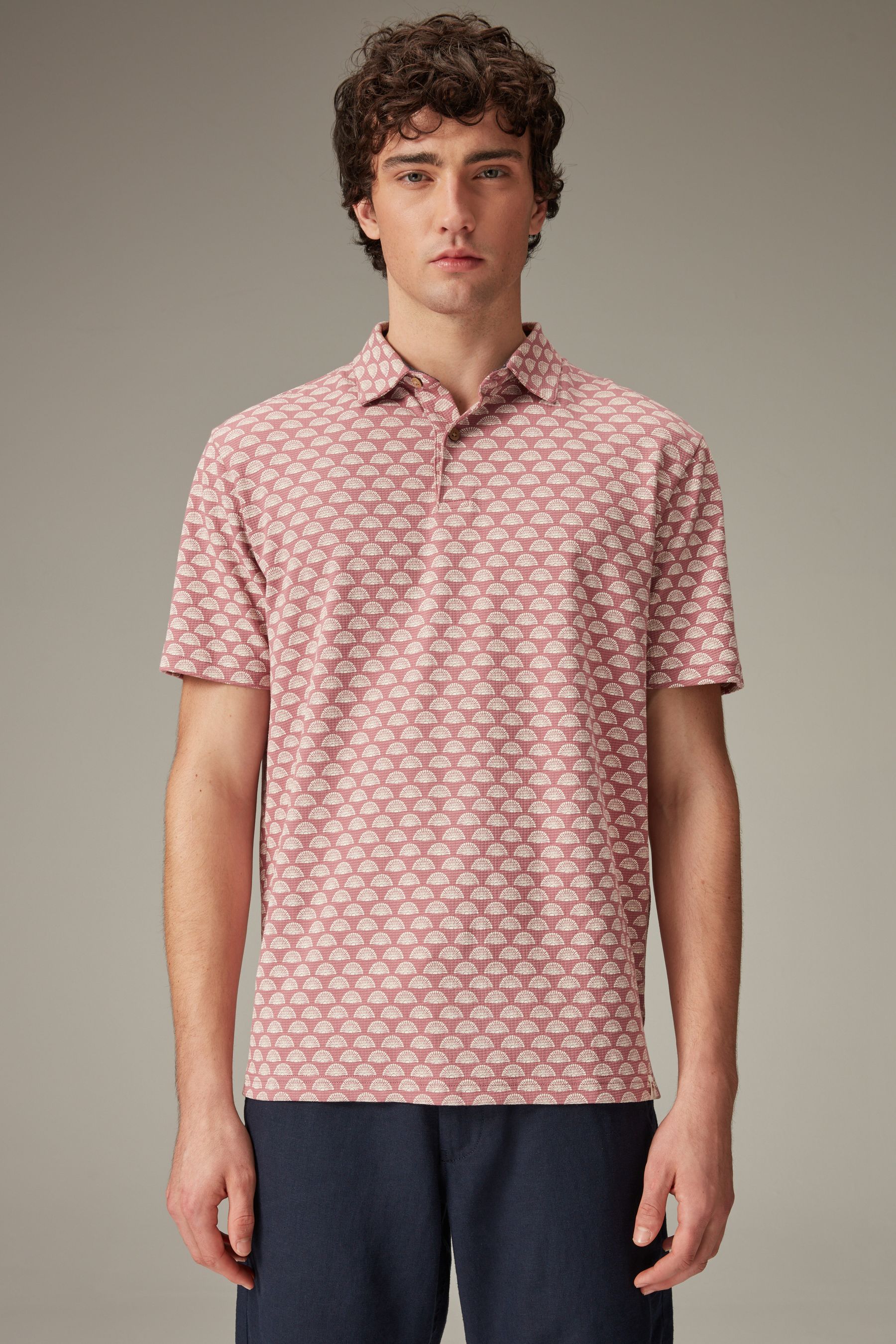 White and pink polo shirt 2025
