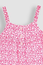 JoJo Maman Bébé Fuschia Pink Ditsy Floral Jumpsuit - Image 3 of 3