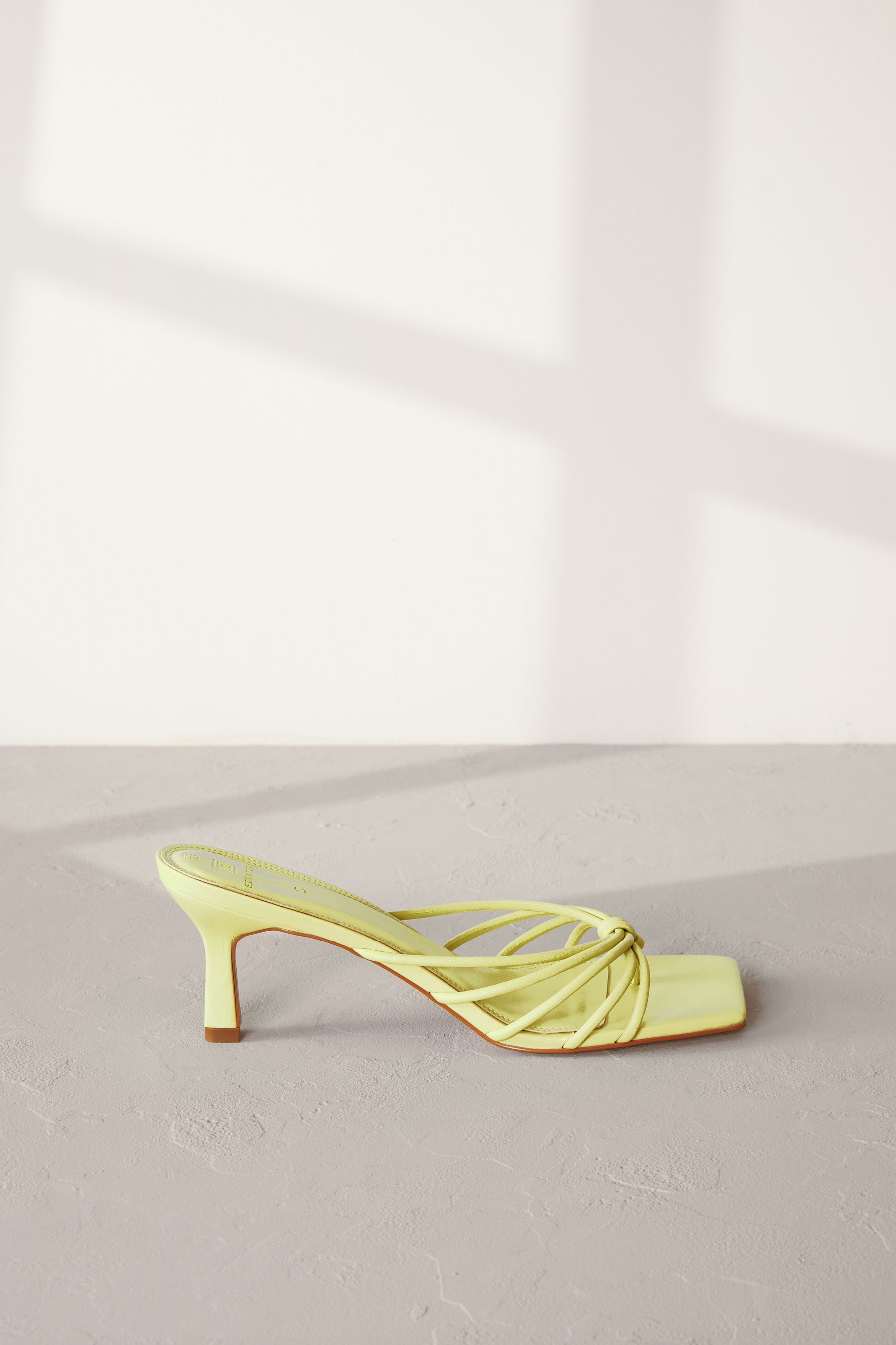 Buy Lime Green Signature Leather Toe Post Mule Heels from Next Luxembourg