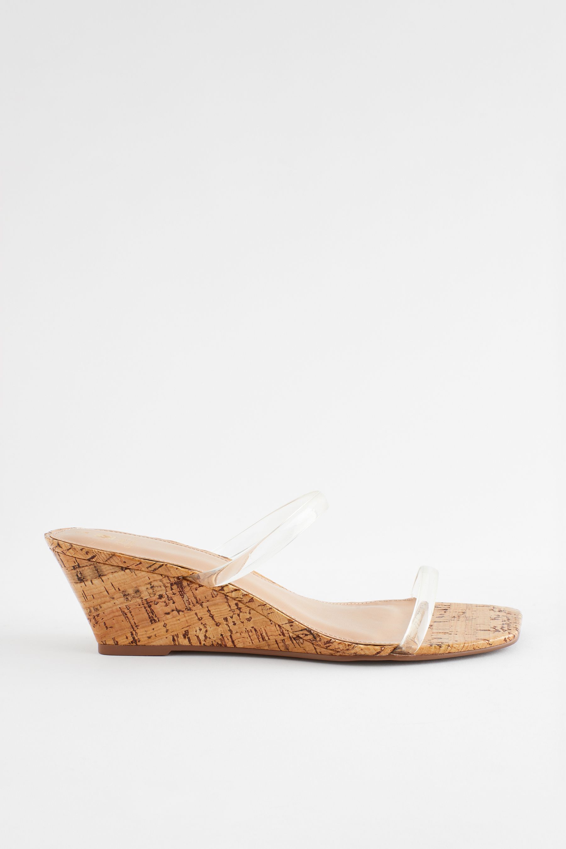 Buy Clear Forever Comfort Low Cork Wedges from Next Luxembourg
