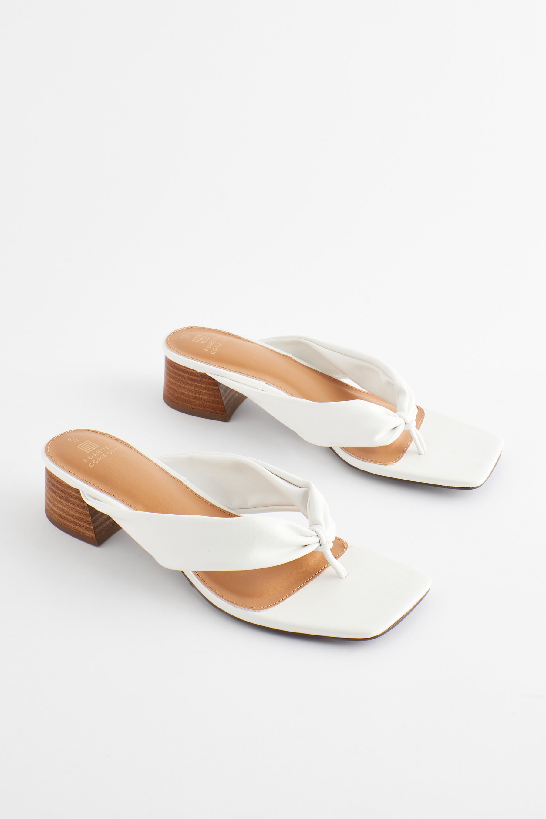 White mules block heel on sale