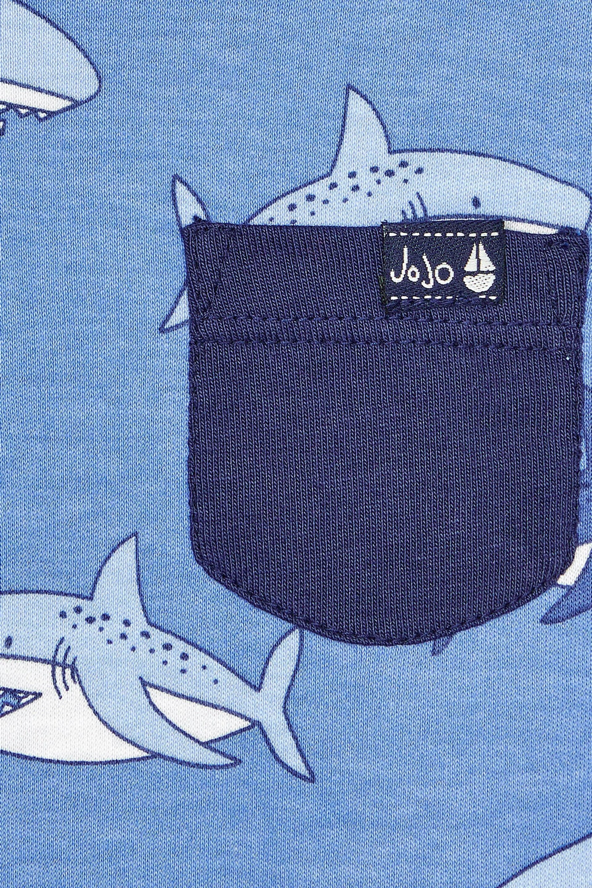 JoJo Maman Bébé Blue Shark Contrast Pocket Top - Image 3 of 3