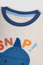 JoJo Maman Bébé Natural Shark Interactive Appliqué T-Shirt - Image 5 of 5