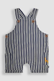 JoJo Maman Bébé Navy Blue Stripe Dungarees & T-Shirt 2-Piece Set - Image 2 of 5