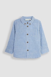 JoJo Maman Bébé Blue Ticking Stripe Shirt - Image 1 of 3