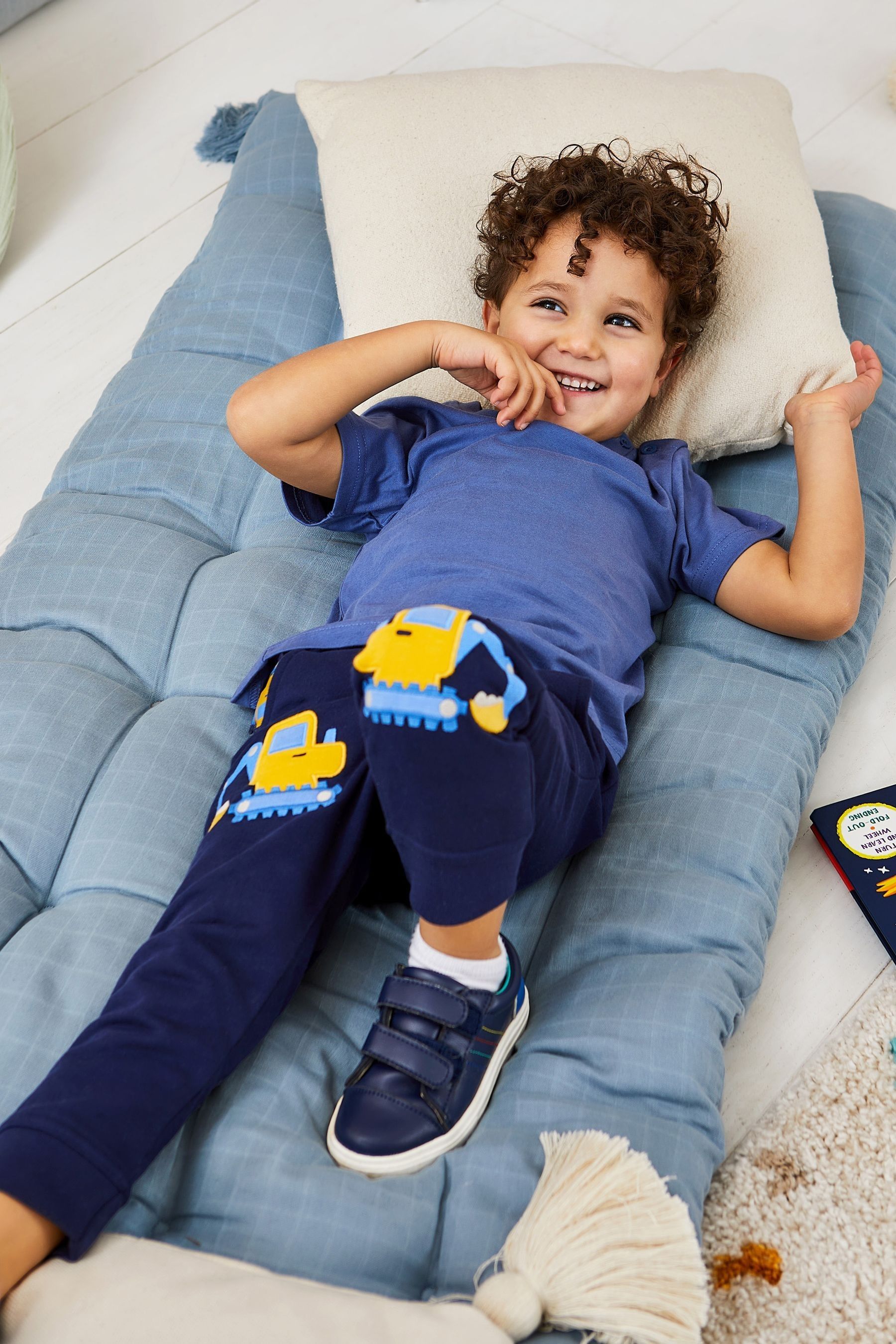 Buy JoJo Maman Bebe Navy Blue Digger Applique Pet in Pocket Joggers from Next Oman