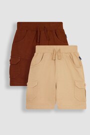 JoJo Maman Bébé Brown 2-Pack Jersey Cargo Shorts - Image 1 of 4
