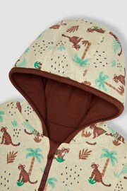 JoJo Maman Bébé Brown Safari Animals Appliqué Reversible Hoodie - Image 4 of 6