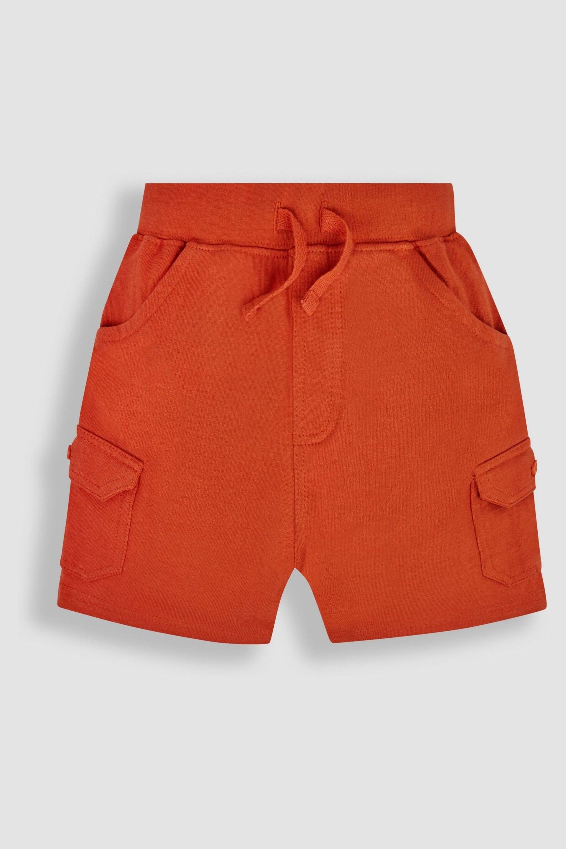 JoJo Maman Bébé Orange 2-Pack Jersey Cargo Shorts - Image 3 of 5