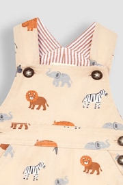 JoJo Maman Bébé Natural Safari Animals Printed Dungarees - Image 3 of 3