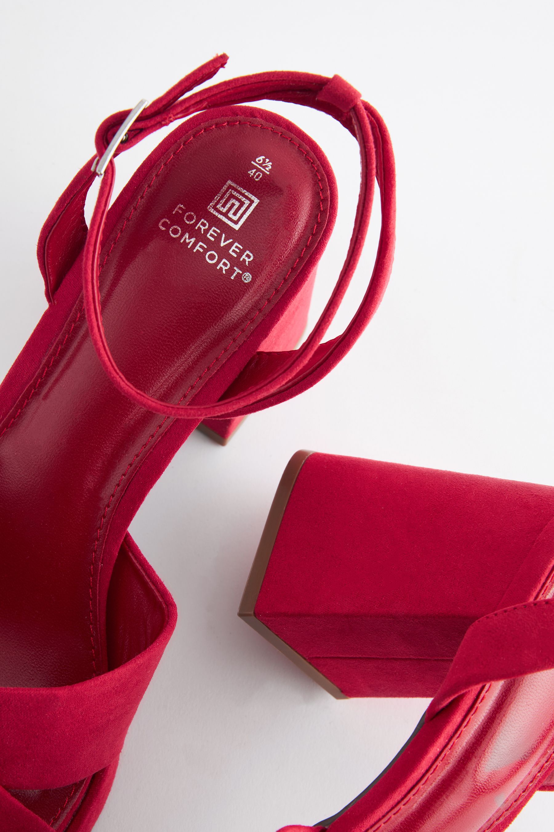 Red Forever Comfort Flare Platform Sandals