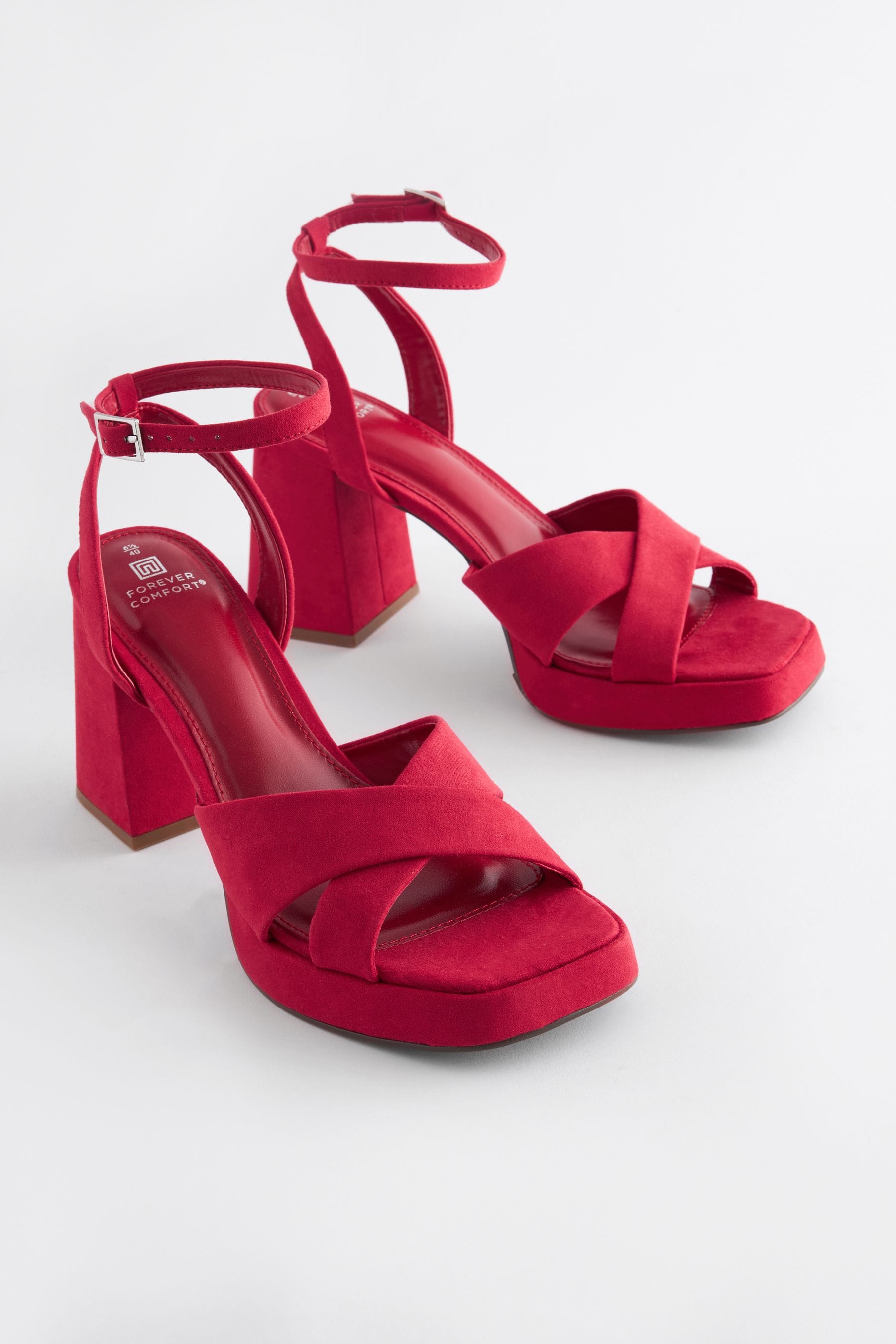 Buy Red Forever Comfort Flare Platform Sandals from the Next UK online shop