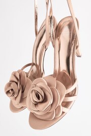 Nude Forever Comfort® Satin Flower Heeled Sandals - Image 3 of 7