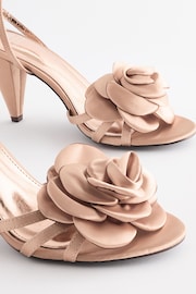 Nude Forever Comfort® Satin Flower Heeled Sandals - Image 5 of 7