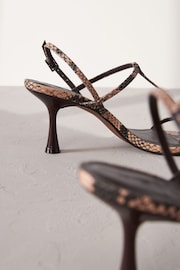 Snake Print Signature Leather Toe Post Heeled Sandals - Image 11 of 11