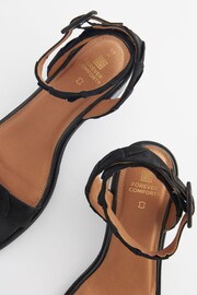 Black Forever Comfort® Leather Low Block Heel Sandals - Image 6 of 7
