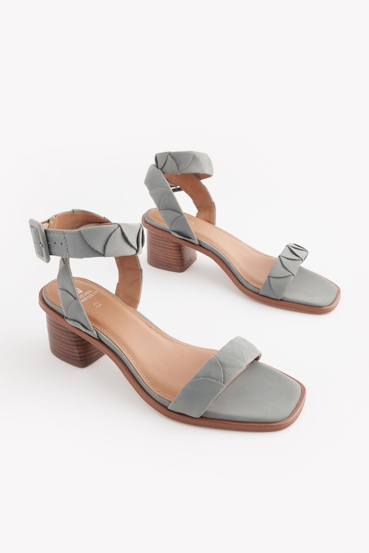 Blue Forever Comfort® Leather Low Block Heel Sandals - Image 1 of 6