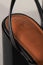 Black Signature Leather Hardware Detail Block Heel Sandals - Image 5 of 6