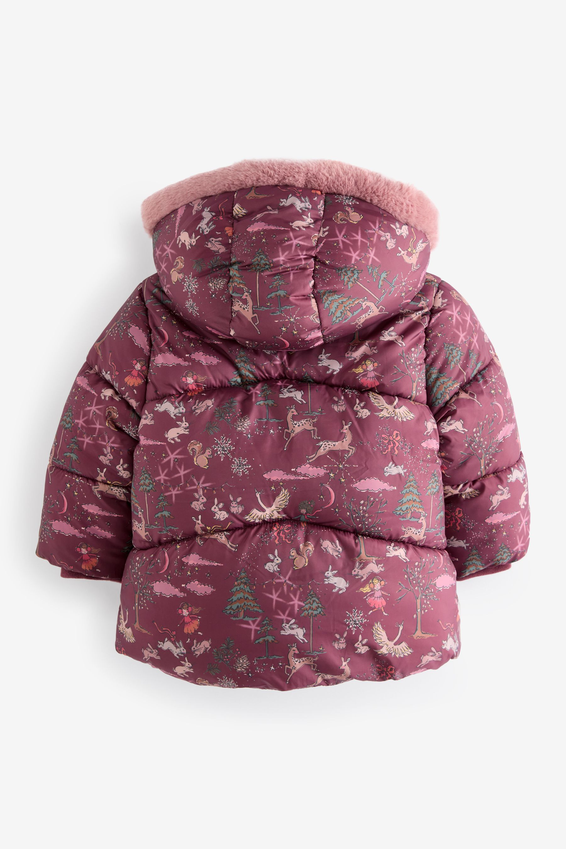 Red fur lined coat hot sale