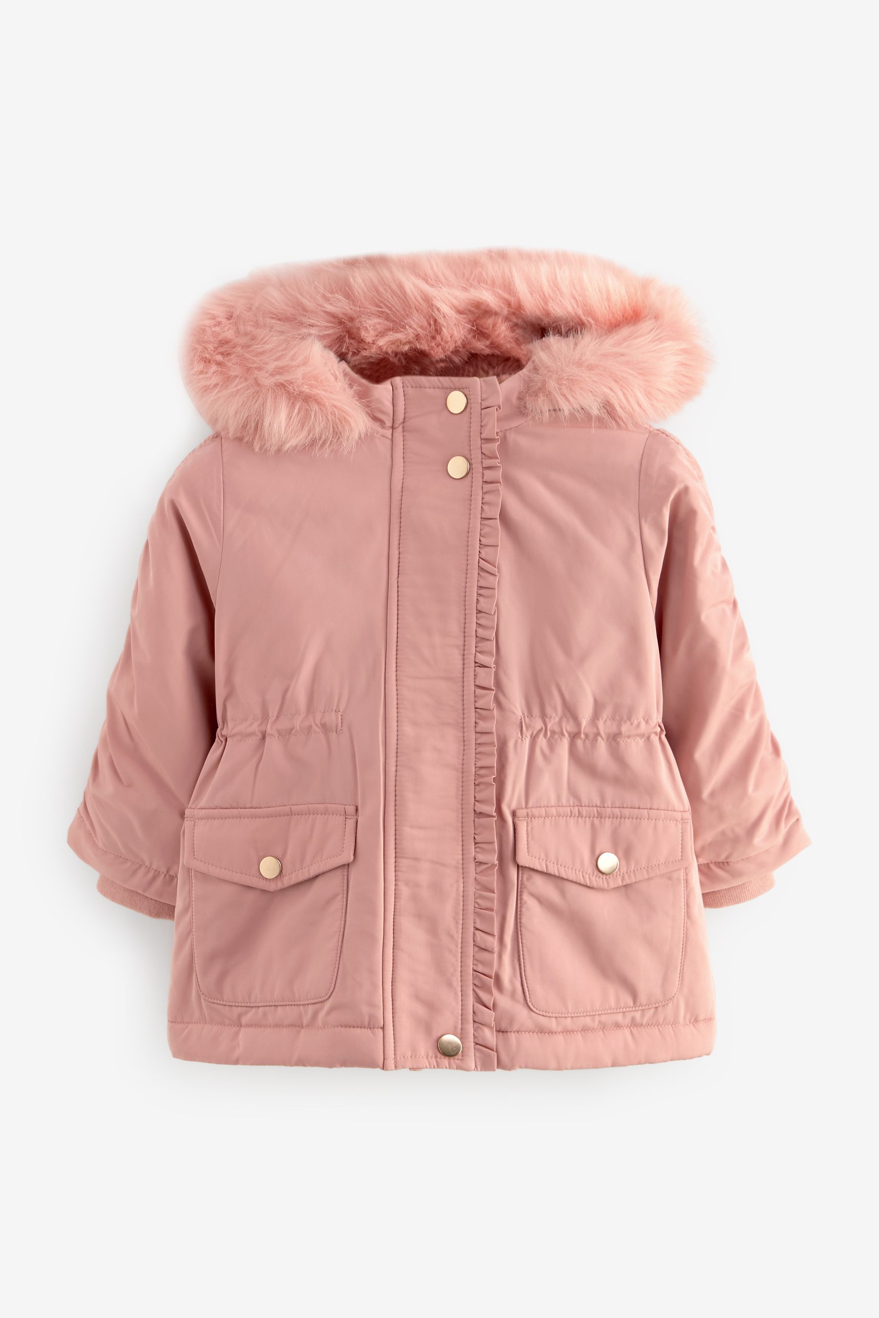 Buy Pink Shower Resistant Frill Pocket Parka Coat 3mths 7yrs from the Next UK online shop