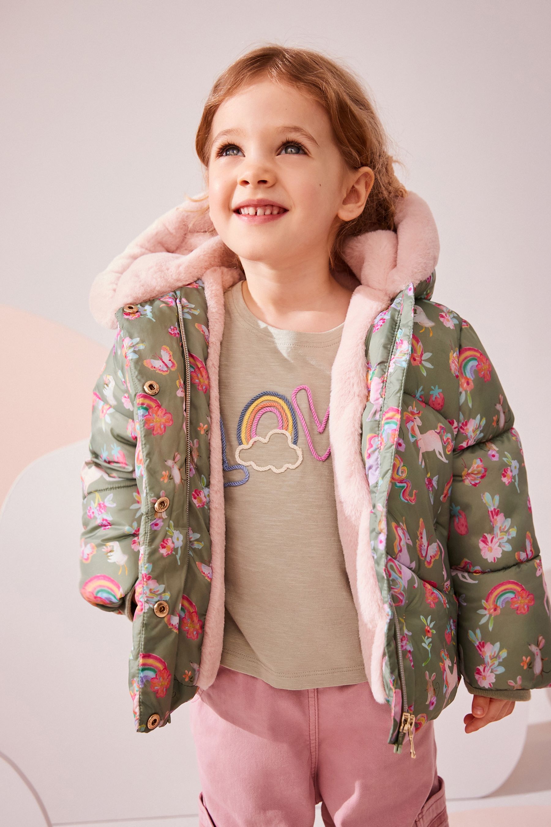 Faux fur lined coat online
