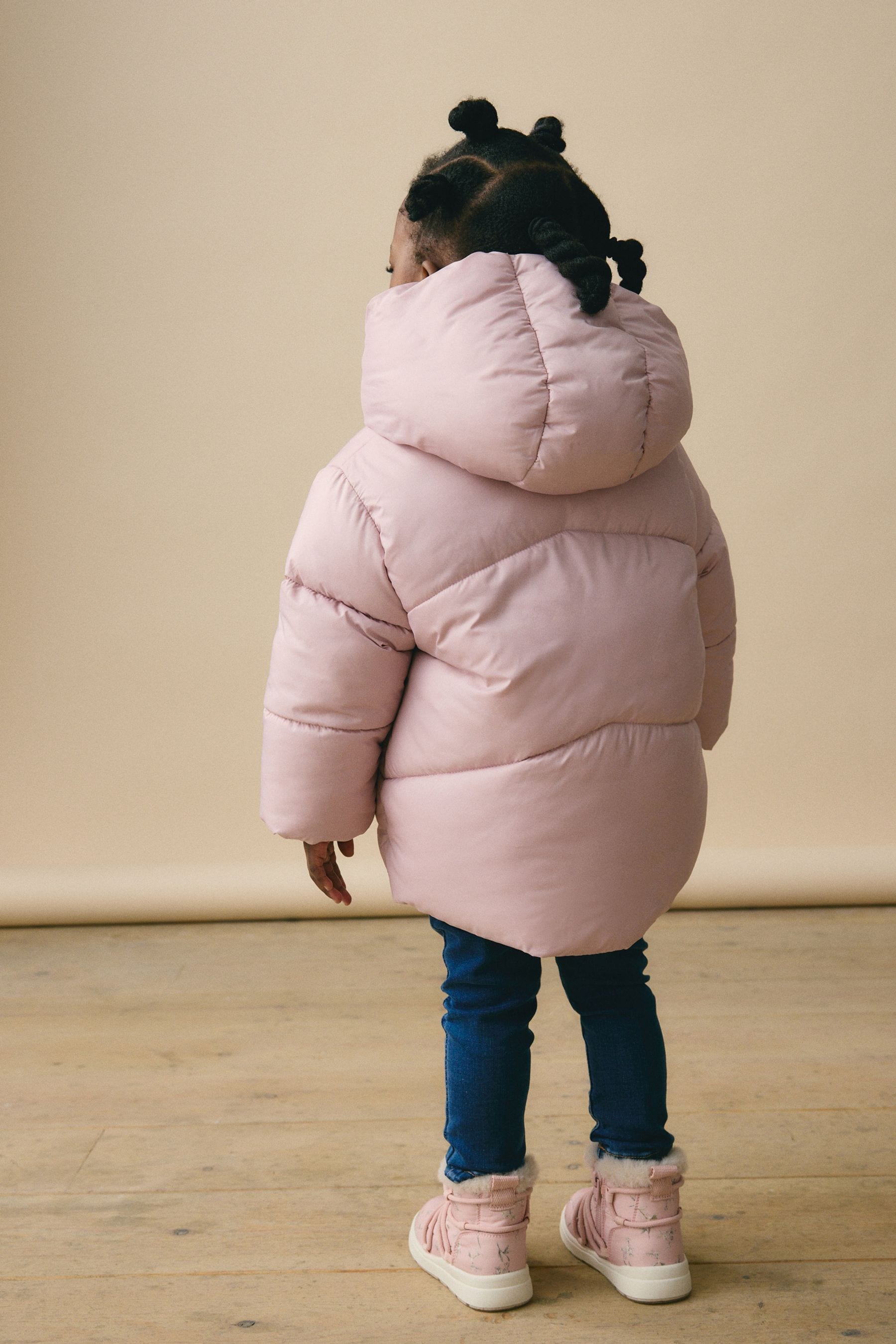 Buy Pink Shower Resistant Faux Fur Lined Hooded Padded Coat 3mths 7yrs from the Next UK online shop