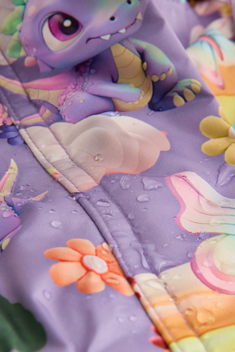 Unicornio morado - Waterproof Faux Fur Trim Printed Snowsuit (3mths-7yrs) - Imagen 11 de 11