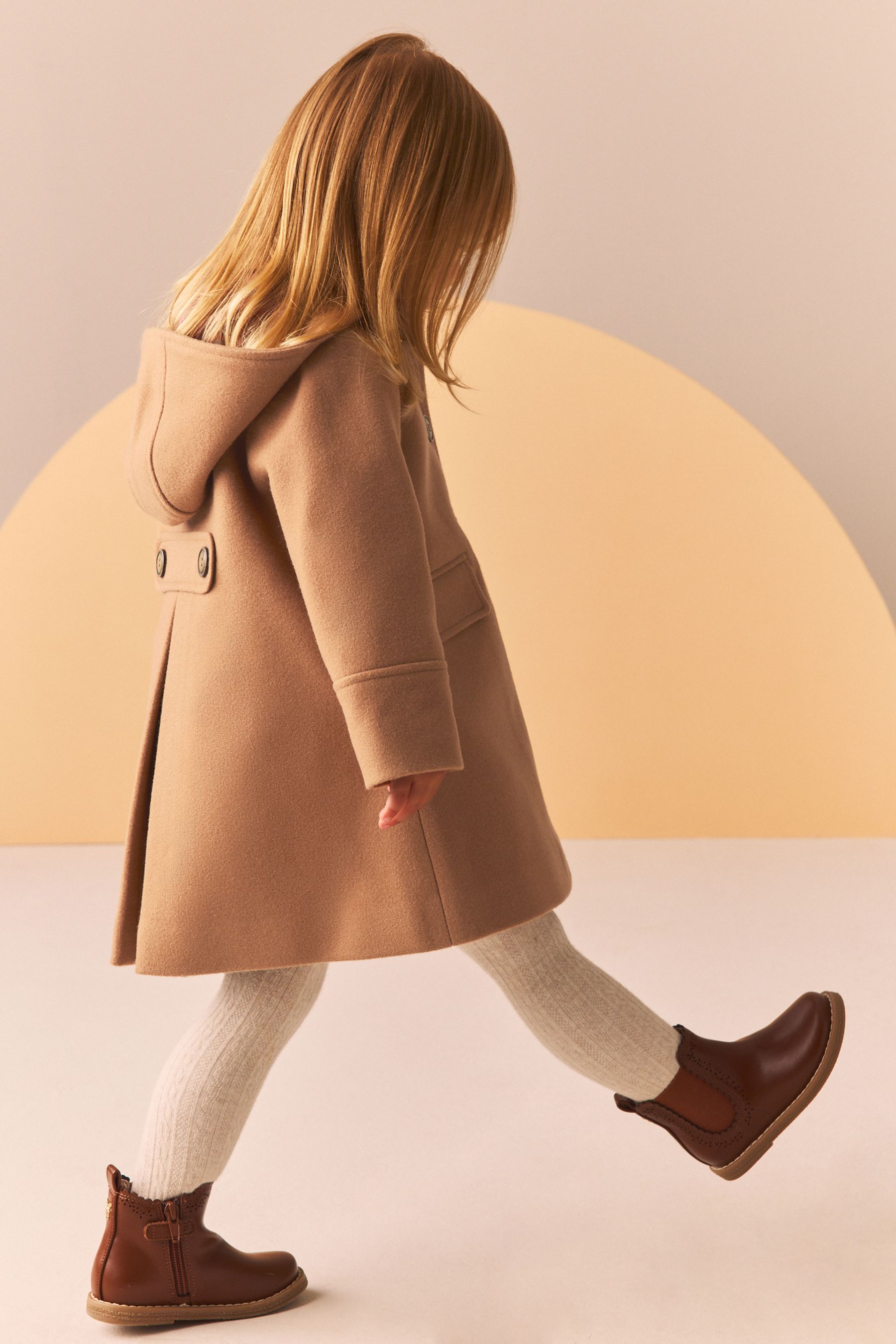 Girls camel coat deals