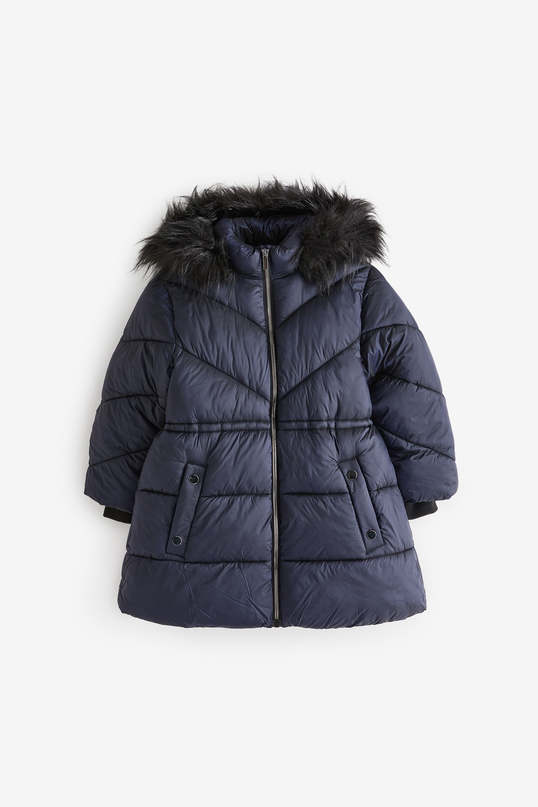 Fur trim padded coat on sale