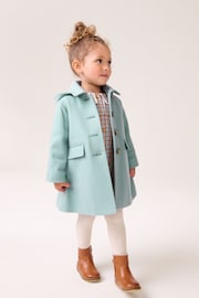 Mint Green Single Breasted Hooded Coat with Wool (3mths-10yrs) - Image 1 of 10