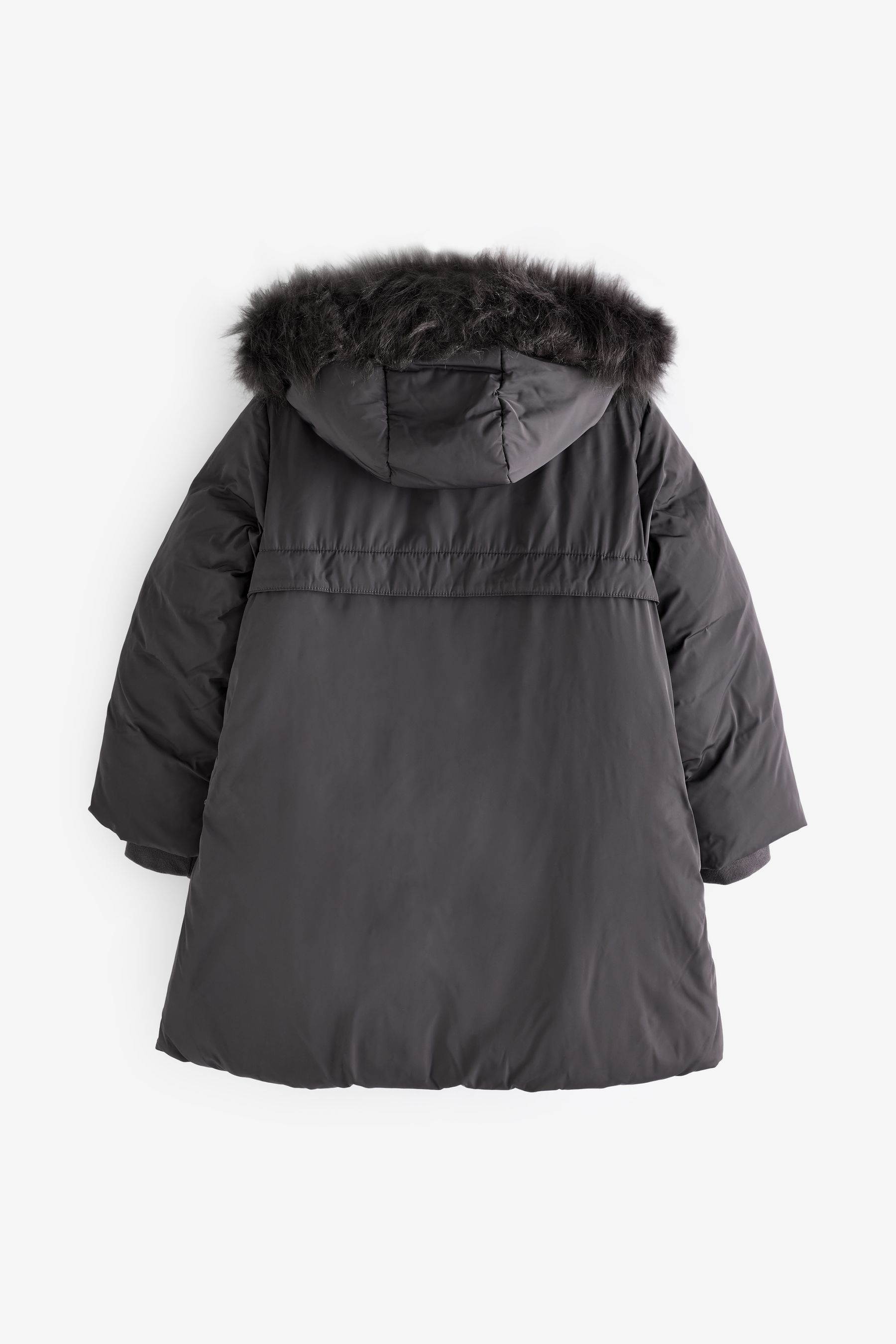 Buy Charcoal Grey Shower Resistant Faux Fur Trim Padded Coat 3 16yrs from Next Luxembourg