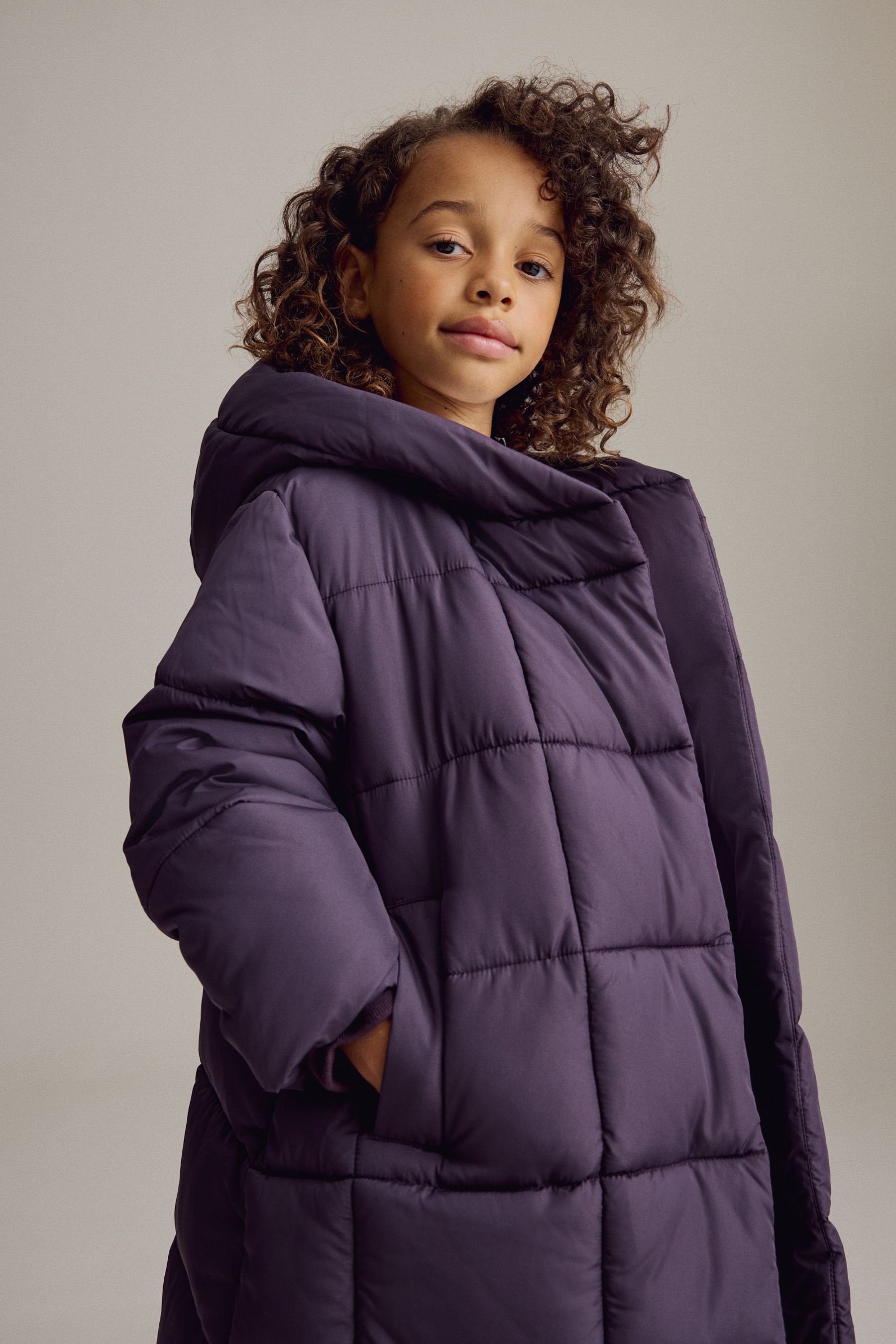 Buy Purple Regular Length Shower Resistant Fur Lined Hooded Padded Coat 3 16yrs from the Next UK online shop