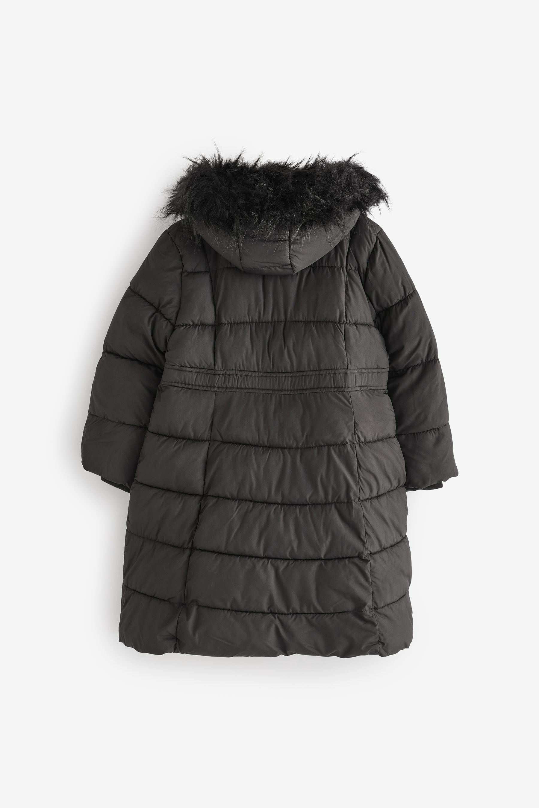 F&f faux fur trim shower resistant padded jacket on sale