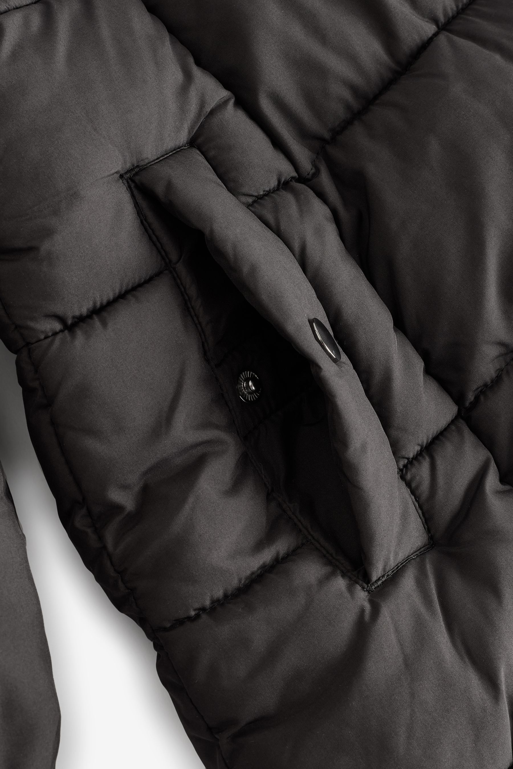 F&f faux fur trim shower resistant padded jacket 2025