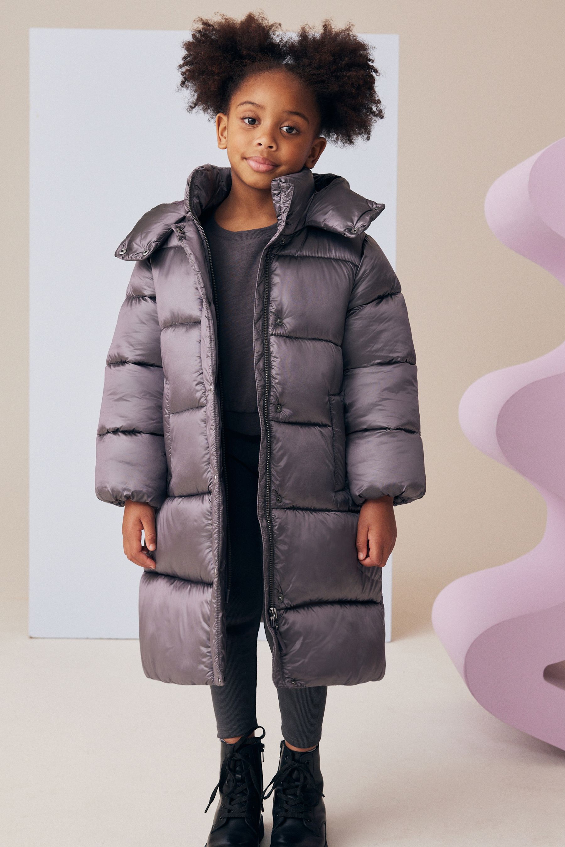 Padded grey coat shop