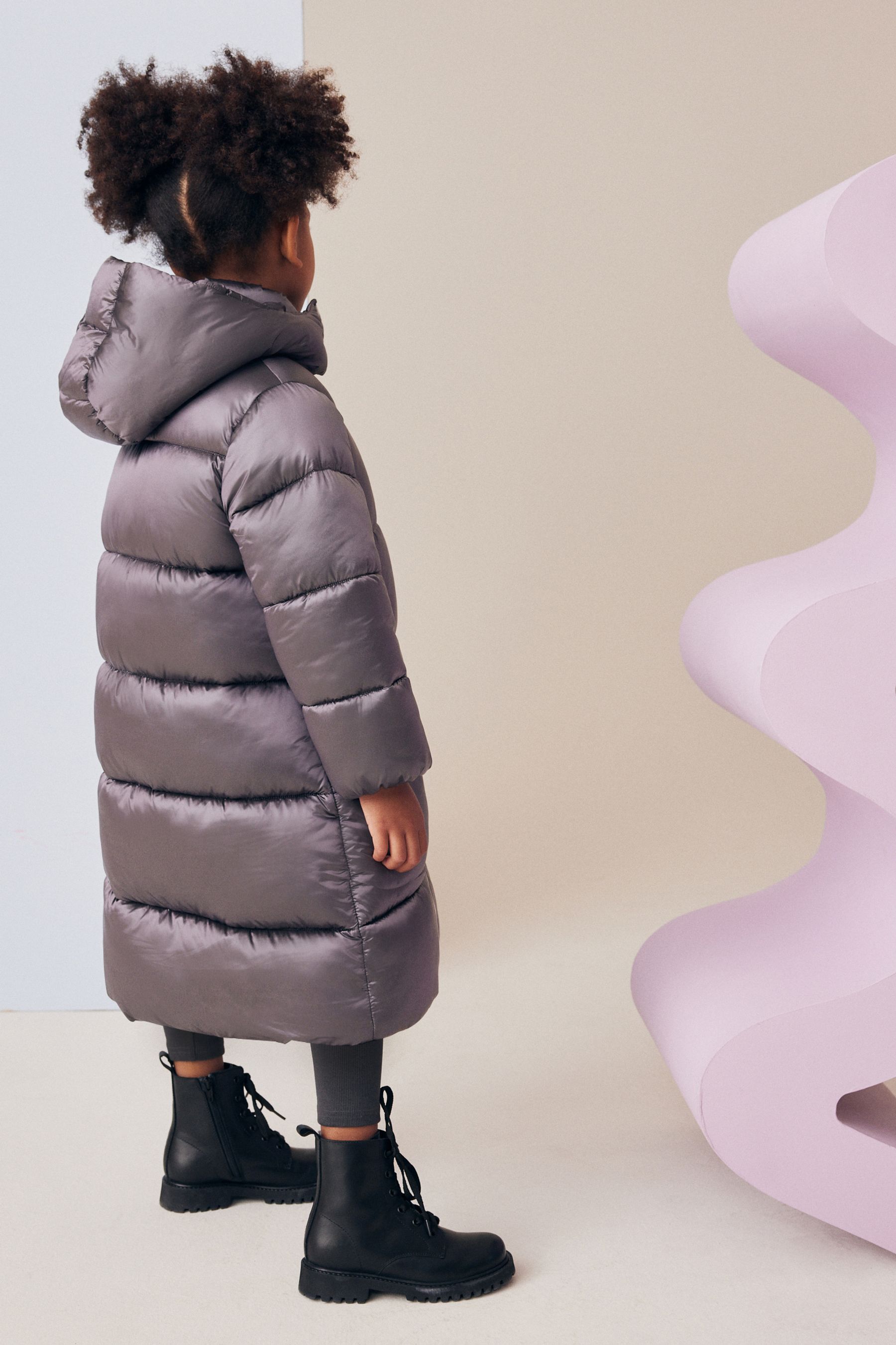 Kopen Paars Shower Resistant Two Tone Shine Padded Coat 3 16yrs from Next Netherlands