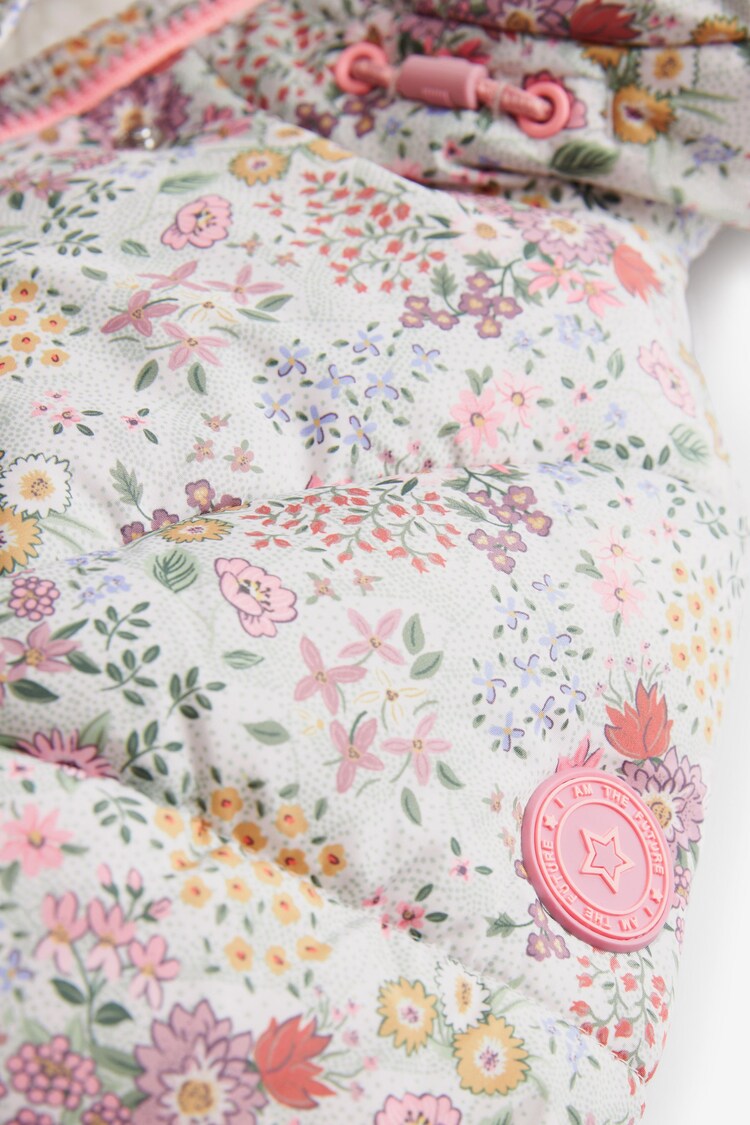 Next：日本 クリーム 小花柄 - 小雨耐性パッド入りコート（3 か月～ 7  