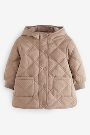 Neutral Shower Resistant Diamond Quilted Coat (3mths-7yrs) - Image 3 of 6