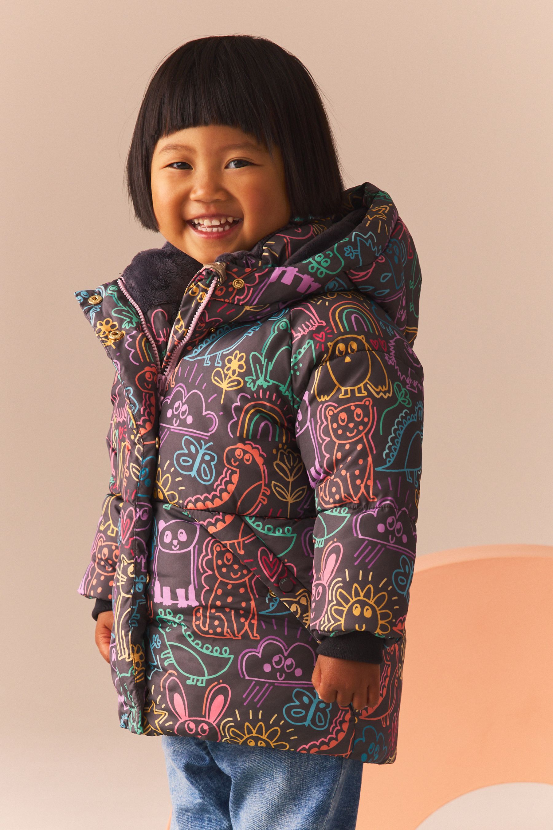 Buy Charcoal Character Shower Resistant Padded Coat 3mths 7yrs from Next France