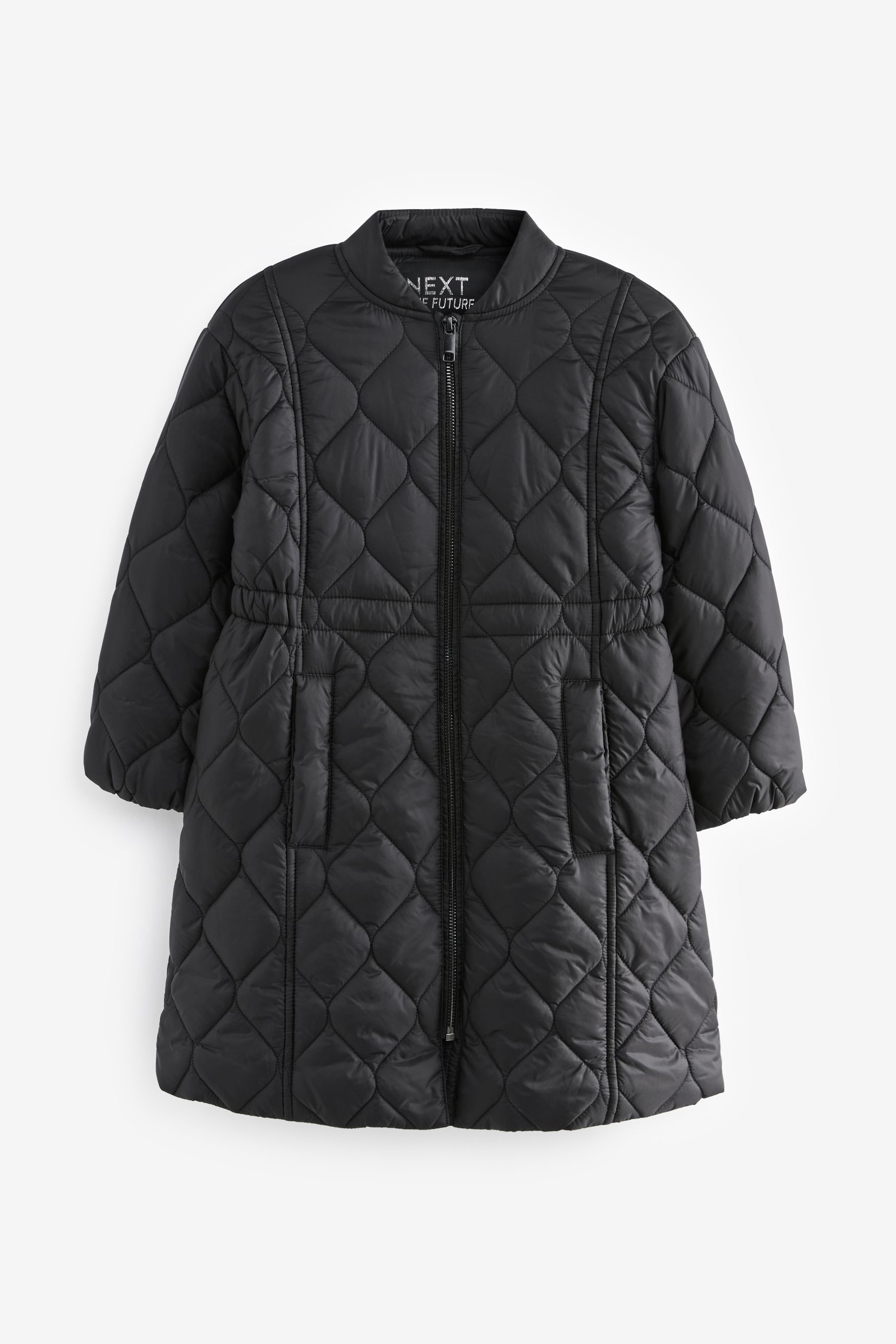 Black Shower Resistant Onion Quilted Coat 3 16yrs
