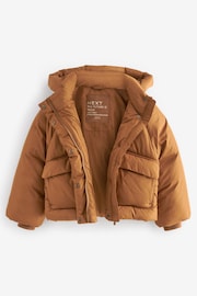 Коричневий - Shower Resistant Crop Padded Coat (2-16yrs) - Image 8 of 11