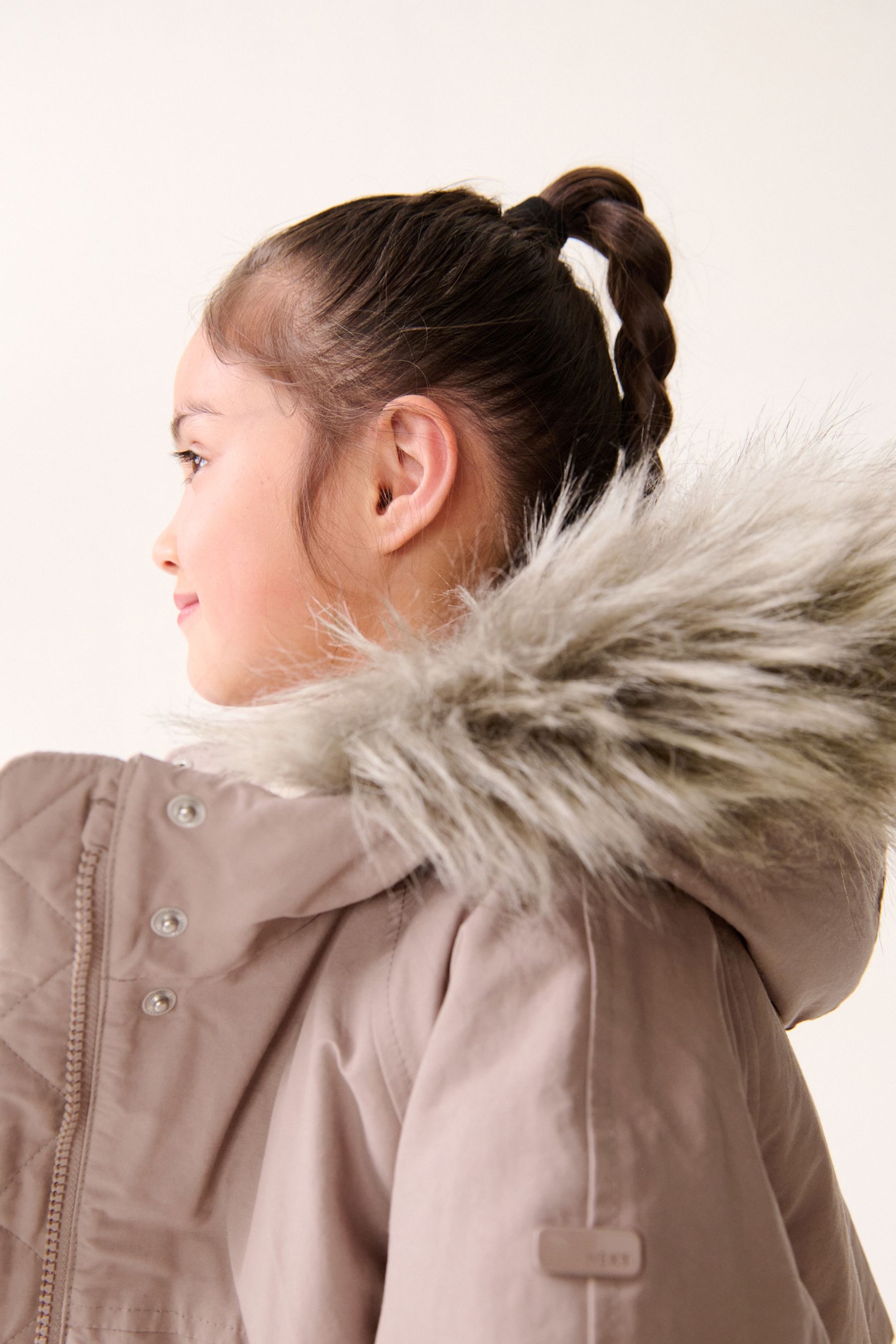 Buy Pink Shower Resistant Faux Fur Trim Parka 3 16yrs from Next Australia
