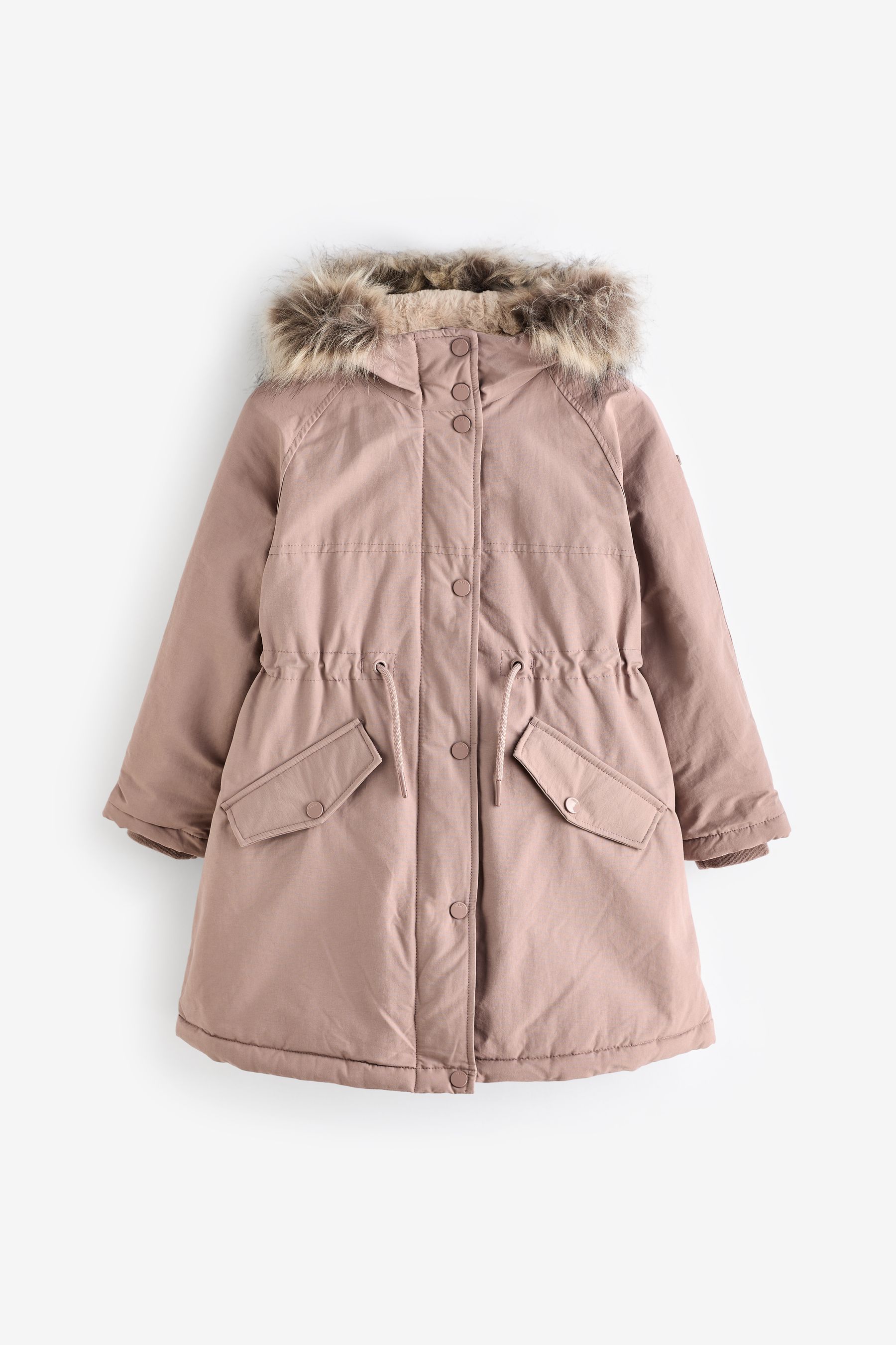 Buy Pink Shower Resistant Faux Fur Trim Parka 3 16yrs from Next Ireland