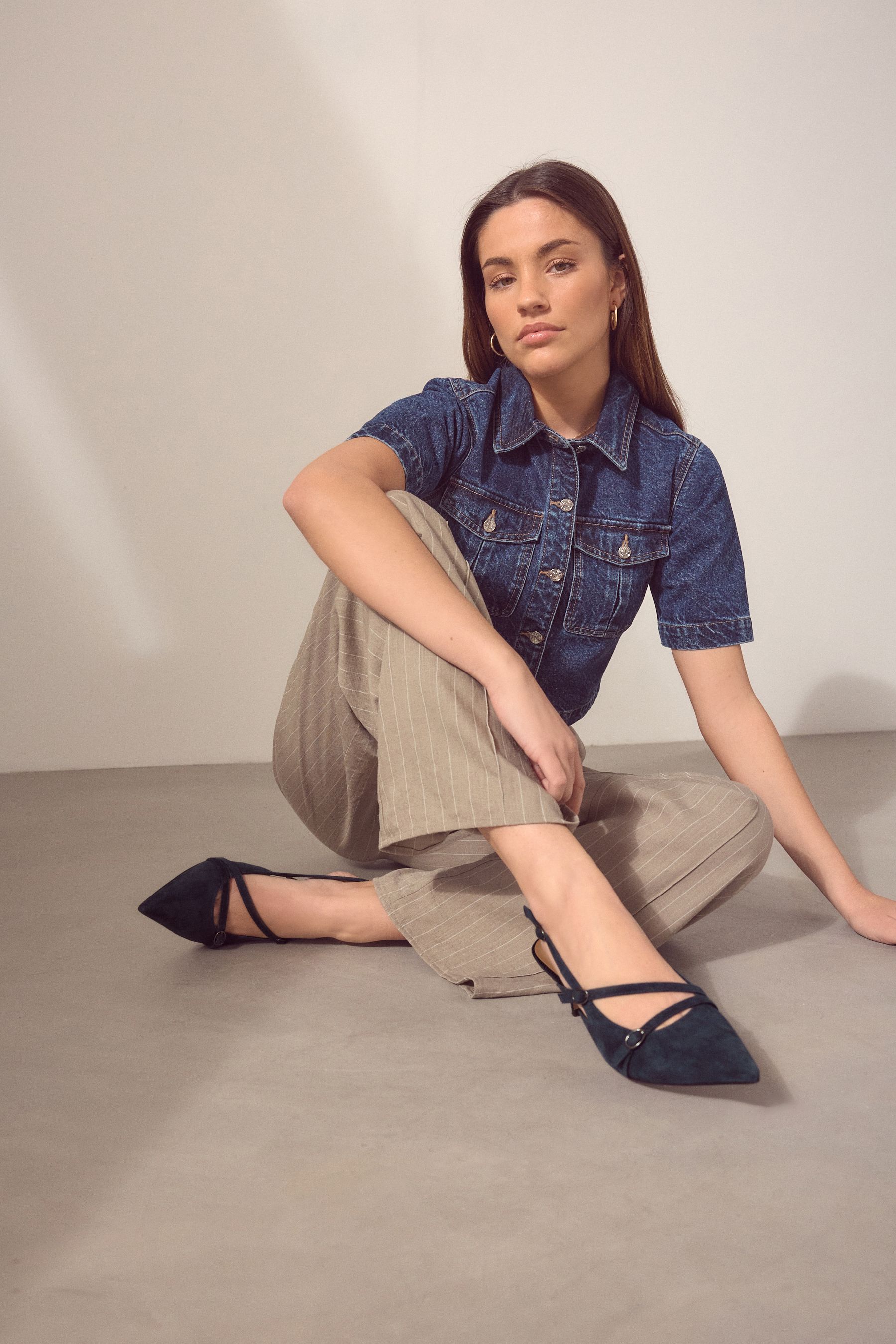 Buy Navy Forever Comfort Leather Multi Buckle Slingback Heels from the Next UK online shop