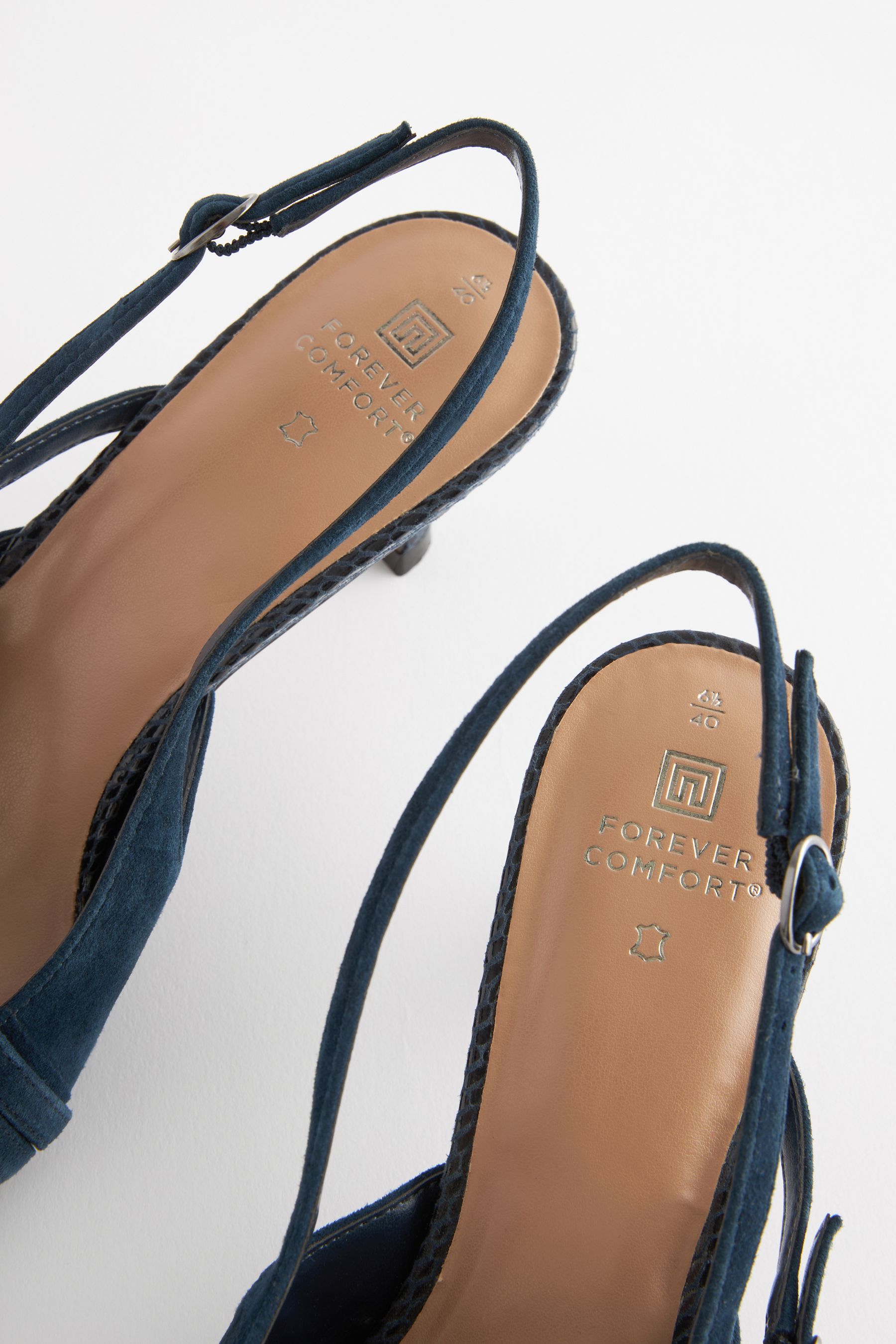 Buy Navy Forever Comfort Leather Multi Buckle Slingback Heels from the Next UK online shop