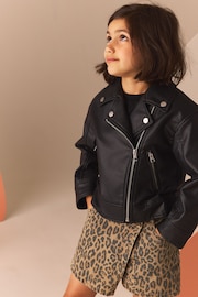 Black PU Biker Jacket (3-16yrs) - Image 1 of 1