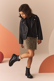 Black PU Biker Jacket (3-16yrs) - Image 2 of 7