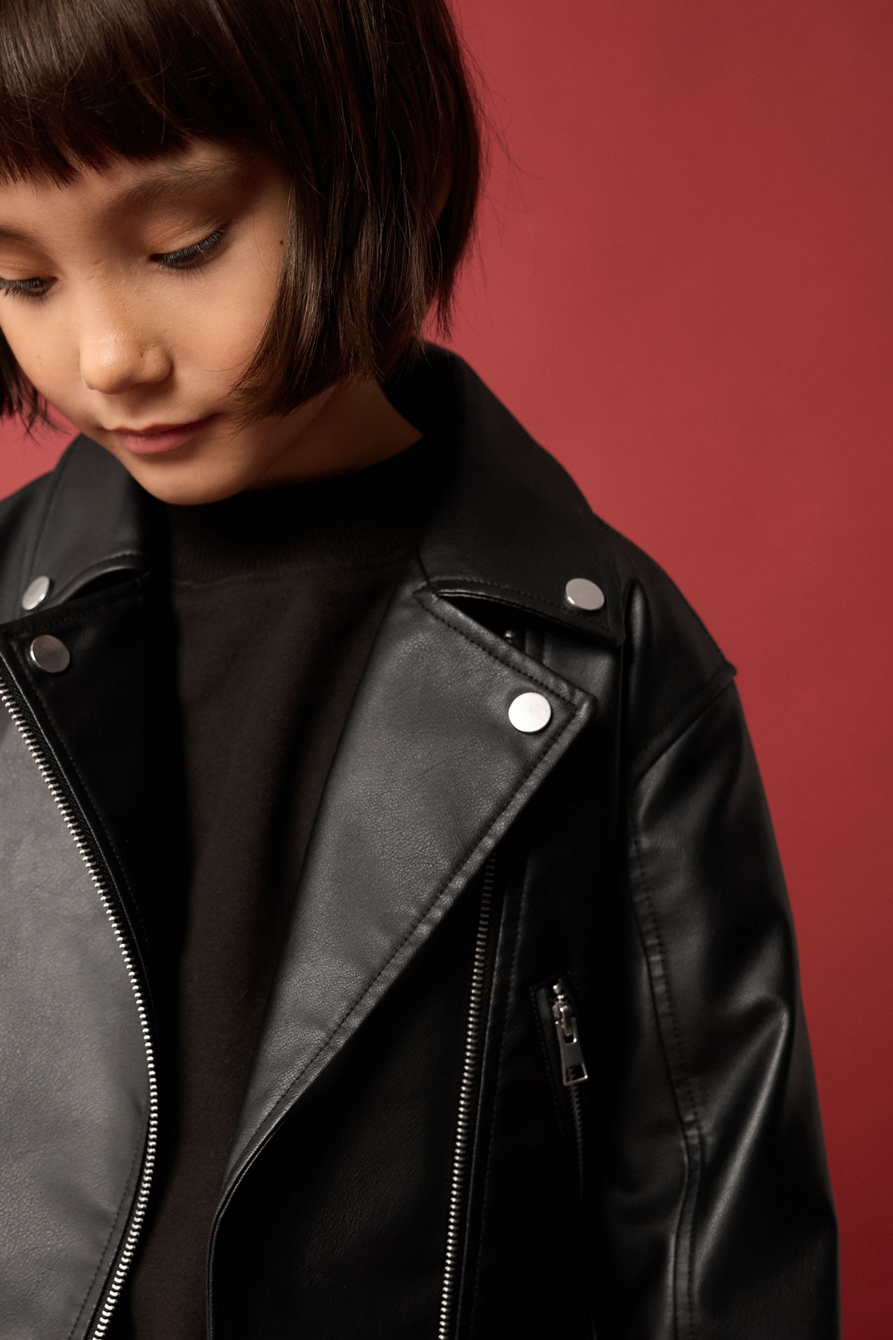 Buy Black PU Biker Jacket 3 16yrs from the Next UK online shop